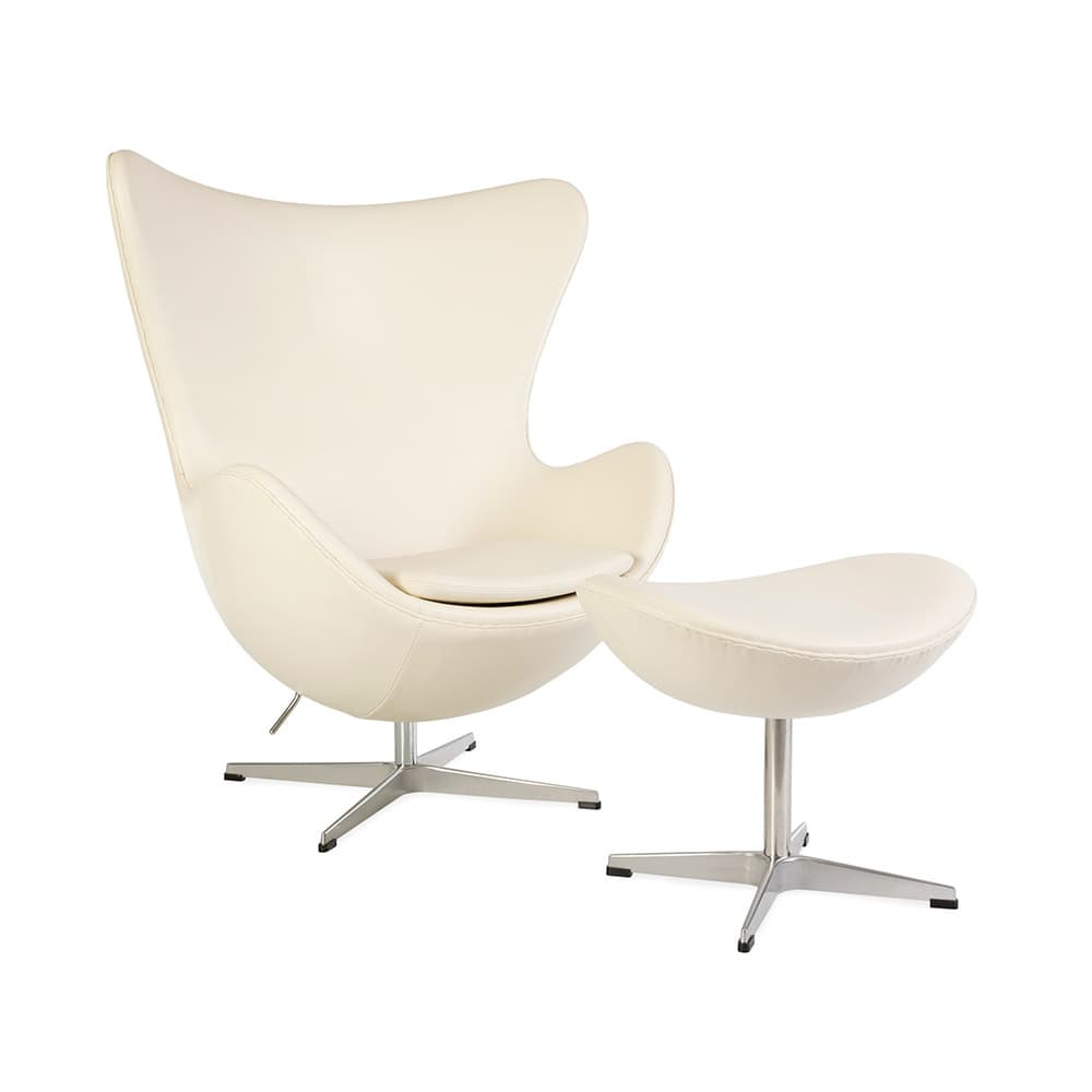 Shop our Jacobsen Egg Chair with Ottoman in Deluxe Leather